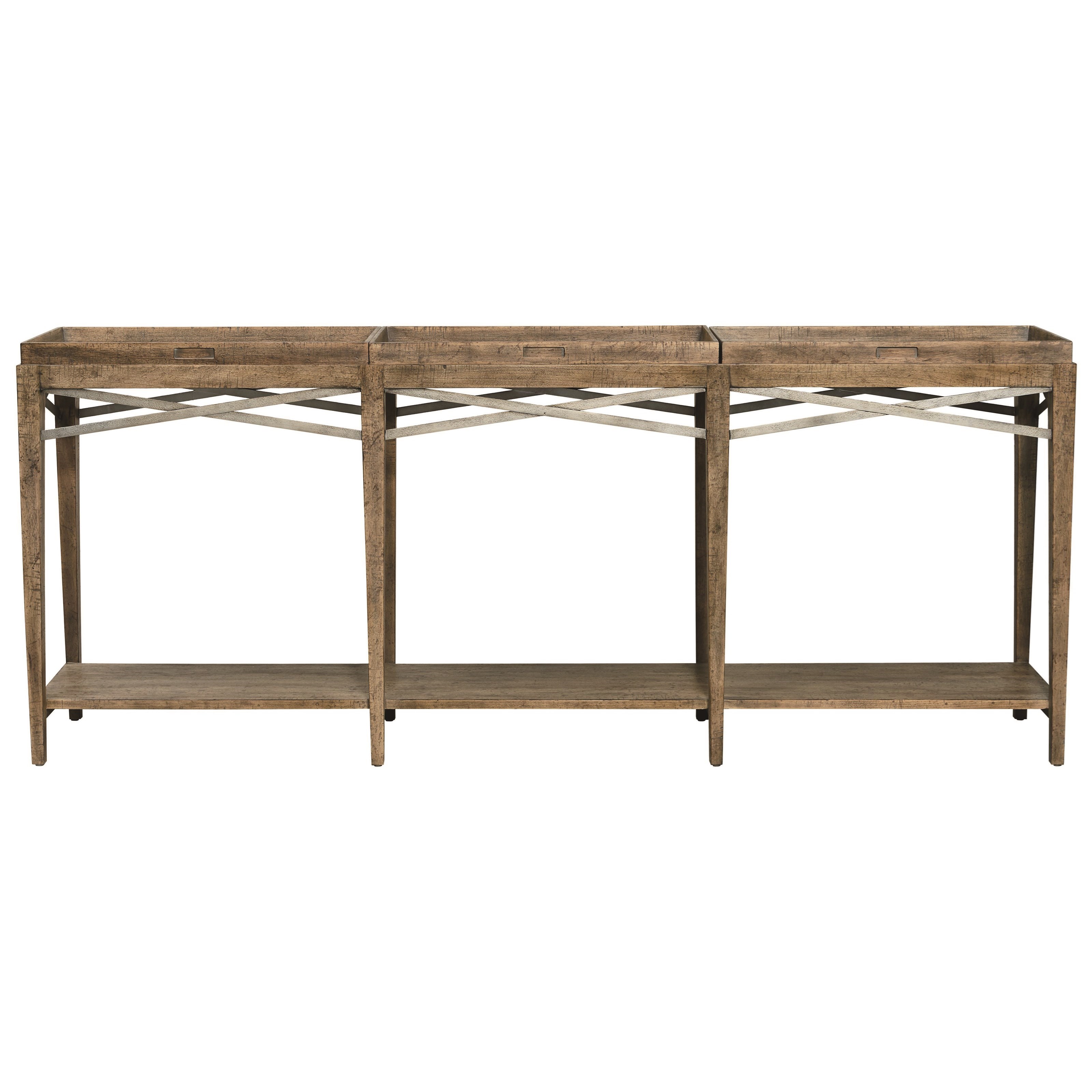 Bassett Woodridge Transitional Console Table with Removable Trays